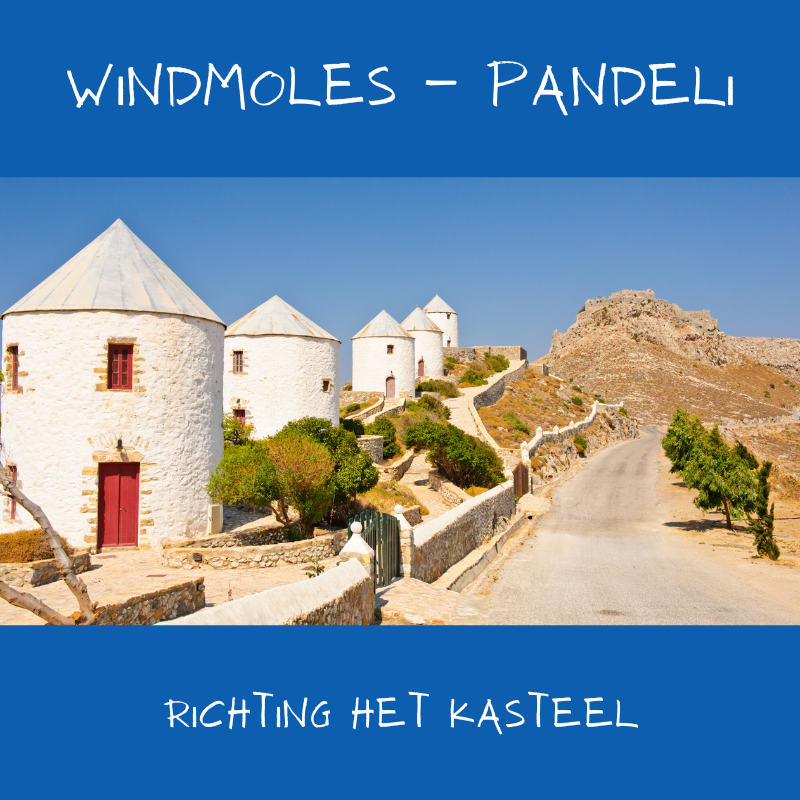 Windmoles pandeli leros richting het kastaal