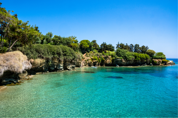 Fylakes Strand in het dorp Agia Pelagia