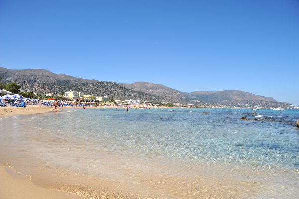 Malia Beach het grootste strand van het dorp