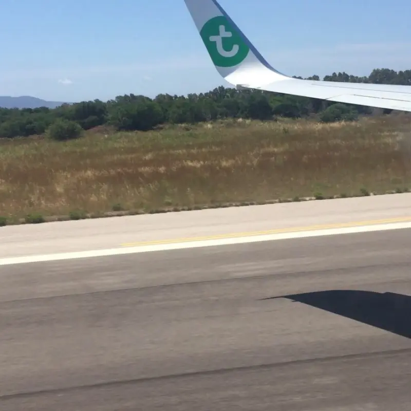 transavia vliegtuig op Kos Vliegveld